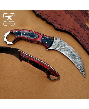 KBS Damascus Steel Karambit Knife