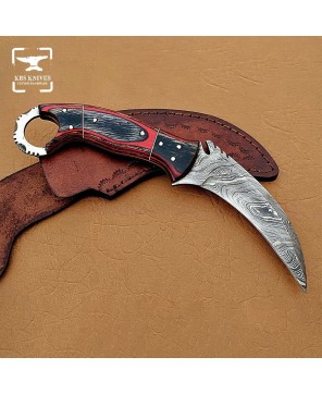 KBS Damascus Steel Karambit Knife