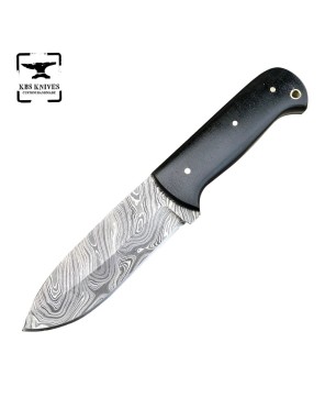 KBS Knives® Damascus Steel Camping Knife - Perfect Edge Retention, Ergonomic Olive Wood Handle