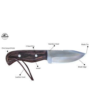 Almazan® Wilderness Survival Series 3-Piece Knife Set with Leather Sheath - Crafted for Adventure and Precision