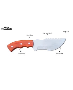 TRACKER® Hunting Knives Set - 10.5" Stainless Steel and Damascus Steel