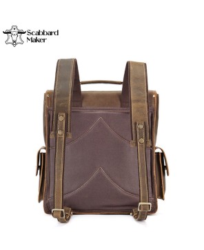 The Quad Genuine Leather Backpack.