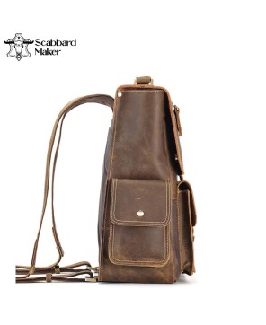 The Quad Genuine Leather Backpack.