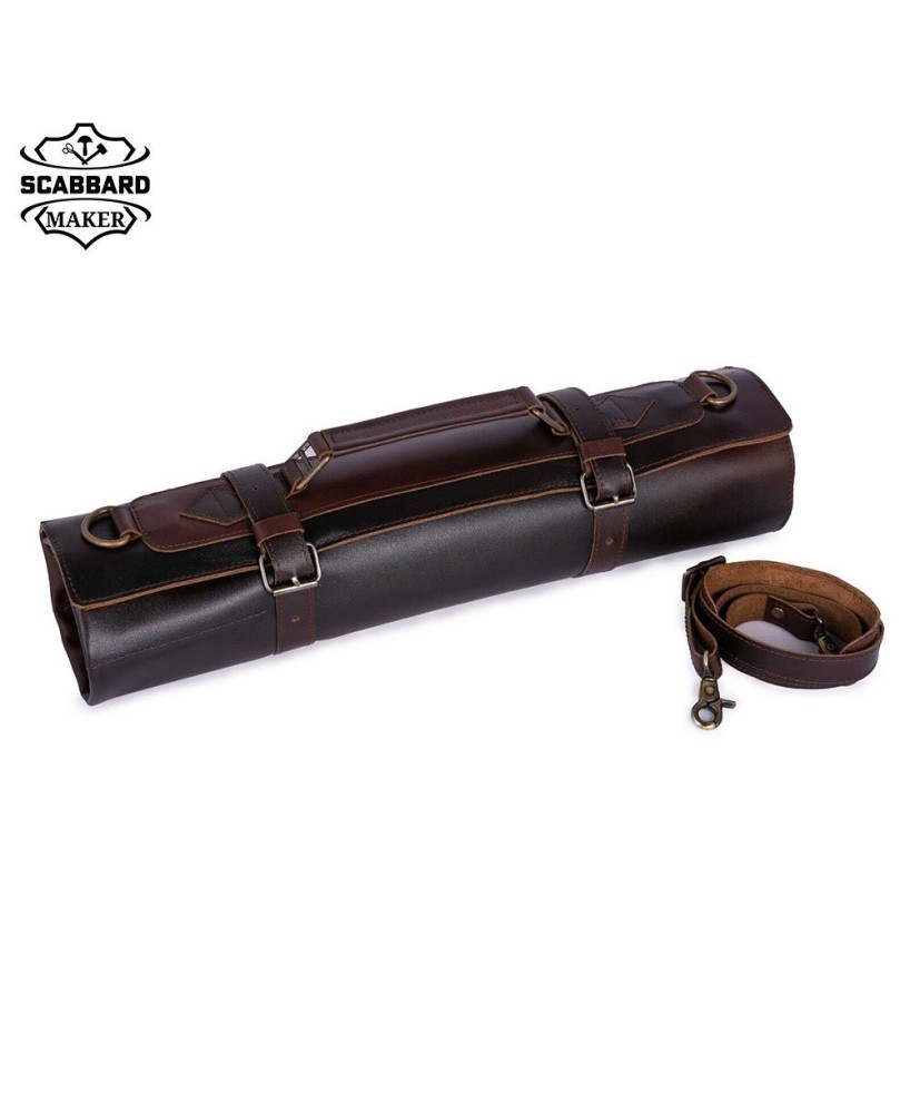 Buffalo Leather Knife Storage Bag - Stylish & Durable Organizer