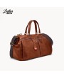 Sophisticated Cognac Cowhide Weekend Duffle Bag