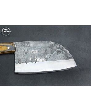 Custom Handmade Carbon Steel Chef Knife with Dollar Wood Handle