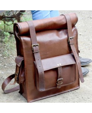 The Rolltop Genuine Leather Backpack.