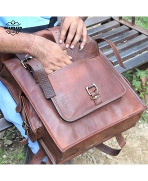 The Rolltop Genuine Leather Backpack.