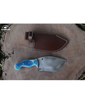 Almazan® Custom Handmade Stainless Steel Hunting Knife with Resin Sheet Handle