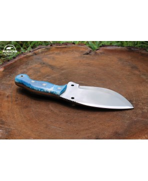 Almazan® Custom Handmade Stainless Steel Hunting Knife with Resin Sheet Handle