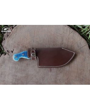 Almazan® Custom Handmade Stainless Steel Hunting Knife with Resin Sheet Handle