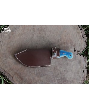 Almazan® Custom Handmade Stainless Steel Hunting Knife with Resin Sheet Handle