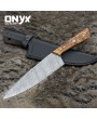 Chef's Knife Carbon Stainless Steel Kitchen Knife with Pear Tree Handle 5.5 Inch by Onyx Cutlery