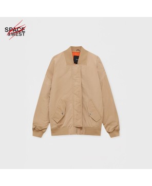 Ribbed Oversized Bomber Jacket