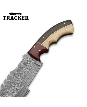 Custom Heavy-Duty Damascus Steel Tracker Knife - Handmade Quality