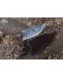 Almazan® Wilderness Series Custom Handmade Carbon Steel Hunting Knife with Color Wood Handle and Leather Sheath