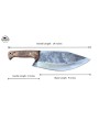 Almazan® Wilderness Series Custom Handmade Carbon Steel Hunting Knife with Color Wood Handle and Leather Sheath