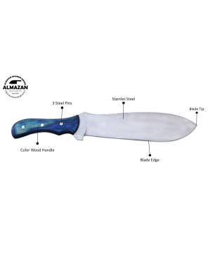 Almazan® Huntsman Series Handmade Hunting Stainless Steel Knife with Color Wood Handle