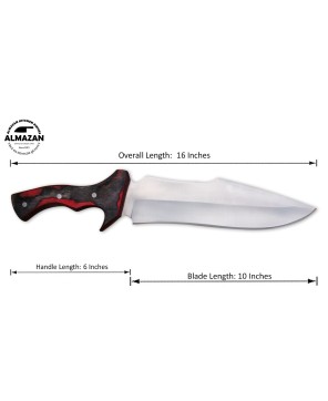 Almazan® Stainless Steel Hunting Knife - Durable Outdoor Tool with Color Wood Handle