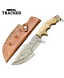 Handmade Damascus Steel Tracker Knife with Olive Wood Handle