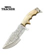 Handmade Damascus Steel Tracker Knife with Olive Wood Handle