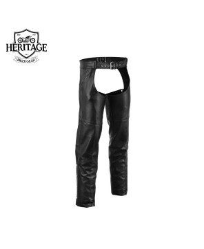 Unisex Leather Chaps with 2 Jean Style Pockets - Premium Cowhide