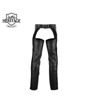 Unisex Leather Chaps with 2 Jean Style Pockets - Premium Cowhide