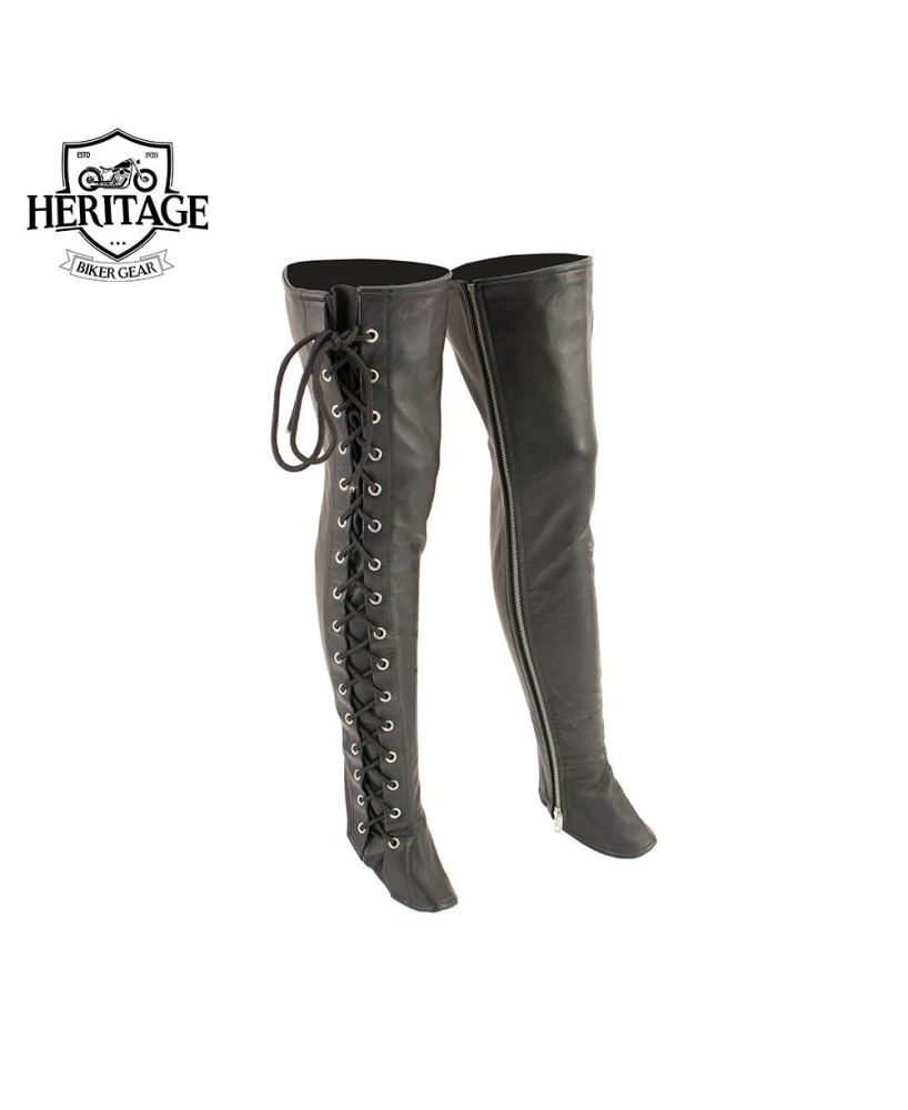 Premium Ladies Thigh High Leggings - Soft Lambskin Leather