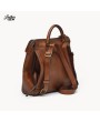 Leather Sew Small Backpack with Trendy Design