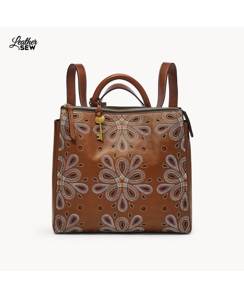 Leather Sew Small Backpack with Trendy Design