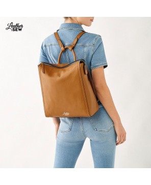 Leather Sew Best Brown Leather Backpack for Women