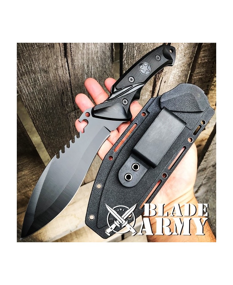 Black Tactical Survival Military Army Knife