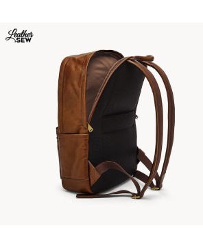 Classic Brown Leather Backpack - Stylish & Functional