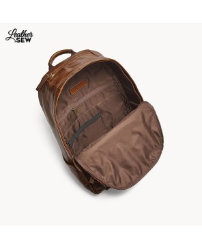 Classic Brown Leather Backpack - Stylish & Functional