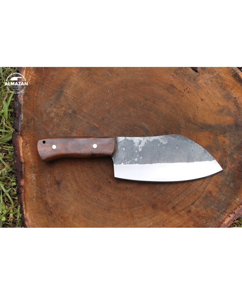 Almazan Handmade Bushcraft Knife Carbon Steel with Wood Handle