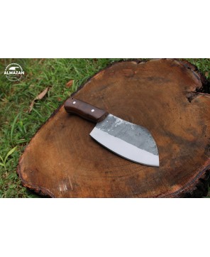 Almazan Handmade Bushcraft Knife Carbon Steel with Wood Handle