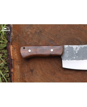 Almazan Handmade Bushcraft Knife Carbon Steel with Wood Handle