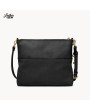 Black Leather Large Crossbody Bag