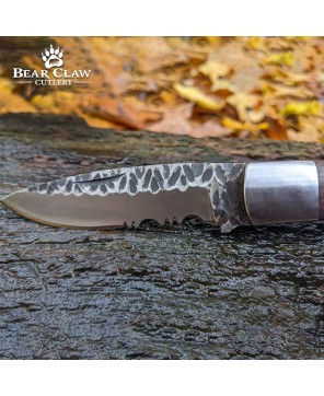 Handmade Carbon Steel Folding Knife with Rosewood Handle