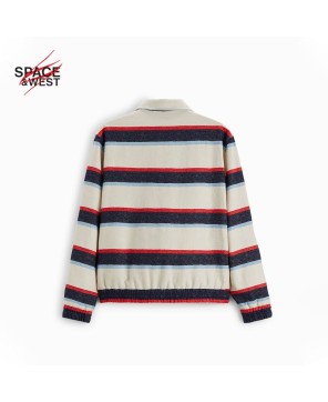 Contrast Strip Zip Up Jacket