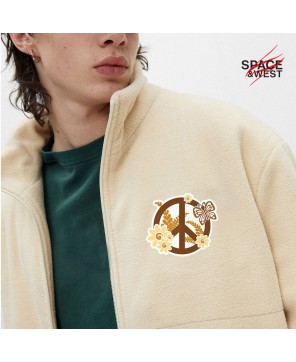 White Peace Fleece Fashion Jacket