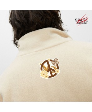 White Peace Fleece Fashion Jacket