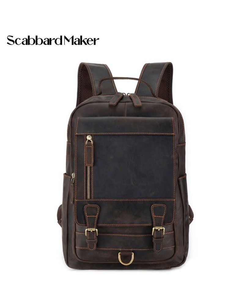 The Flap pack Genuine Leather Backpack.