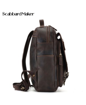 The Flap pack Genuine Leather Backpack.