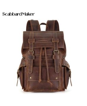 The Drawstring Genuine Leather Backpack.