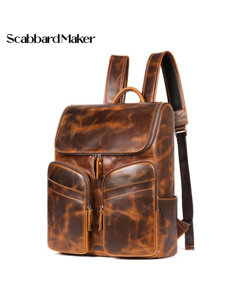 The Bisaccia Genuine Leather Backpack.