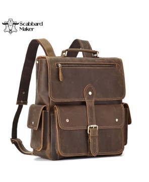 The Quad Genuine Leather Backpack.