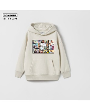 GTA 5 Oyster White Hoodie - Game-Inspired Apparel