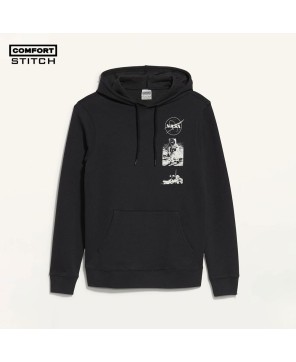 NASA Black Pullover Hoodie - Space-Inspired Comfort