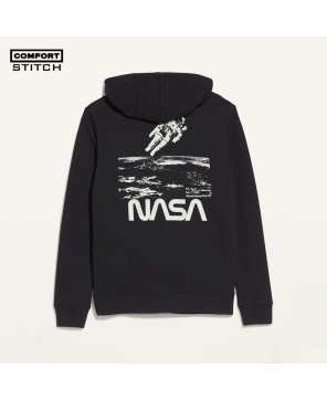 NASA Black Pullover Hoodie - Space-Inspired Comfort